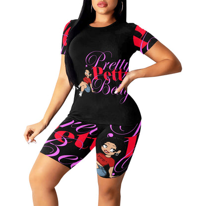 YOGA SET-BLACK SKATER Women's Short Yoga Set