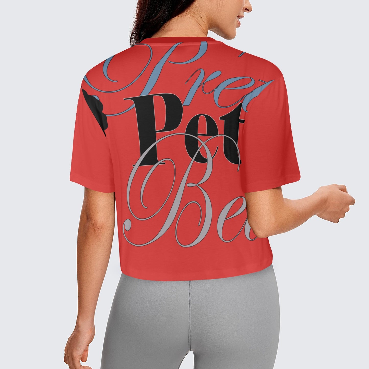AFRO CARMEL RED Women's Cropped T-shirt (Model T80)